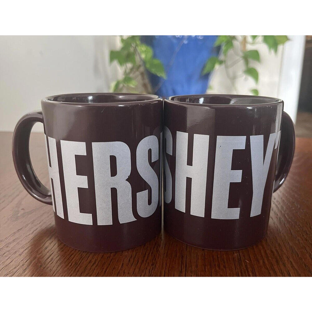 Hershey's Chocolate Since 1894 Coffee Mug Cup Candy Bar Brown Galerie Set of 2
